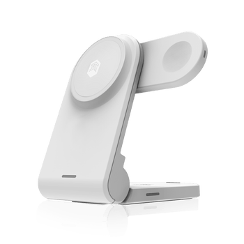 ChargeTree Mag qi2 In White Front Left Angle View#color_white