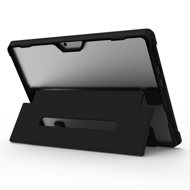 Dux Shell Case for Surface Pro X In Black Back Left Angle View#color_black