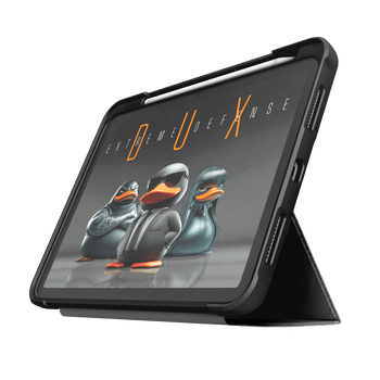 Dux Ultra Case for iPad (A16) / 10th gen In Black Front Left Angle View#color_black