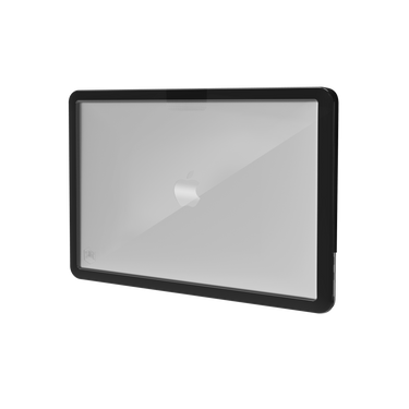 Dux Case for MacBook Pro 13" M2 2022/2020/2019 In Black Back Left Angle View#color_black