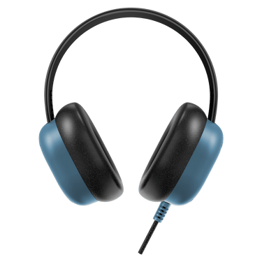 Hear-O Headphones In Serene Sky Wire Shadow With 3.5mm Input Back View