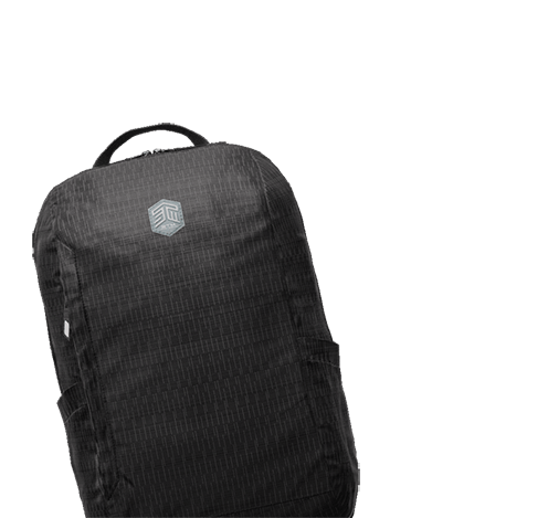 Bagpack, tilted left, closer view